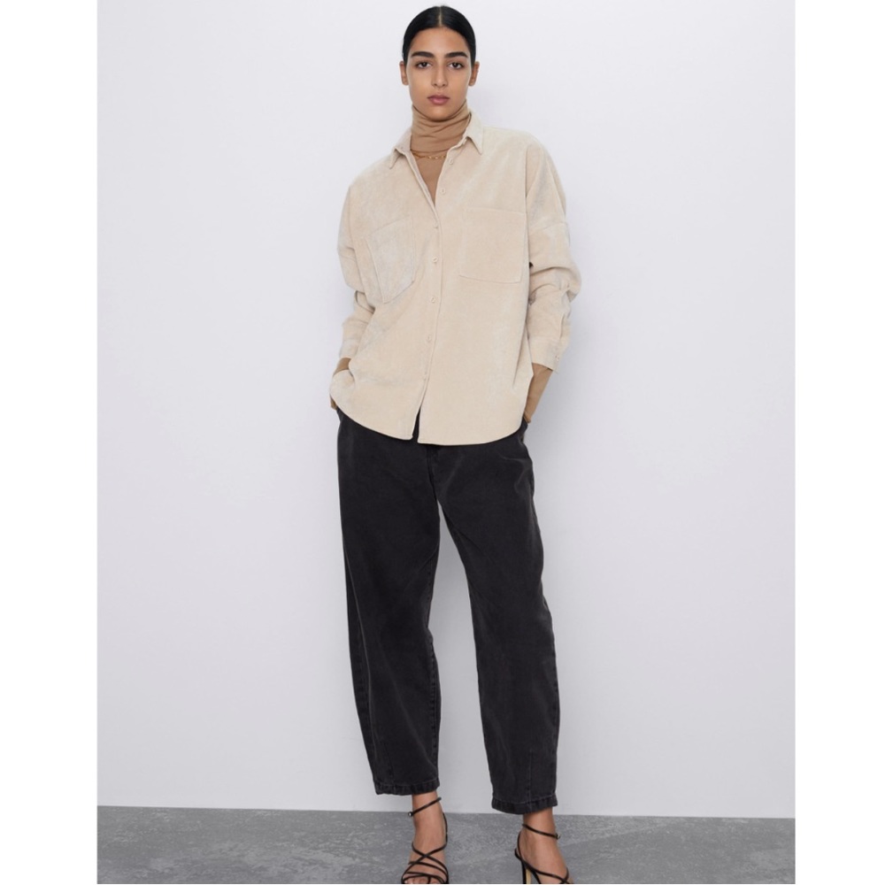 ZARA CORDUROY SHIRT WITH POCKETS